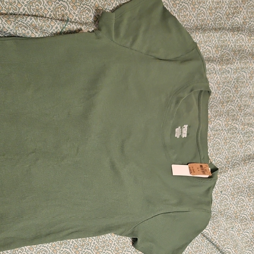 Green Victorias Secret PINK Ribbed T-Shirt Dress